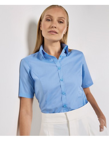 KUS-KK742F-Womens Tailored Fit Business Shirt Short Sleeve